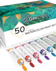 Watercolor Paint 24 Colors Set 12Ml/ 0.4Oz. - Quality Non Toxic Pigment Paints for Canvas, Fabric, Crafts, and More