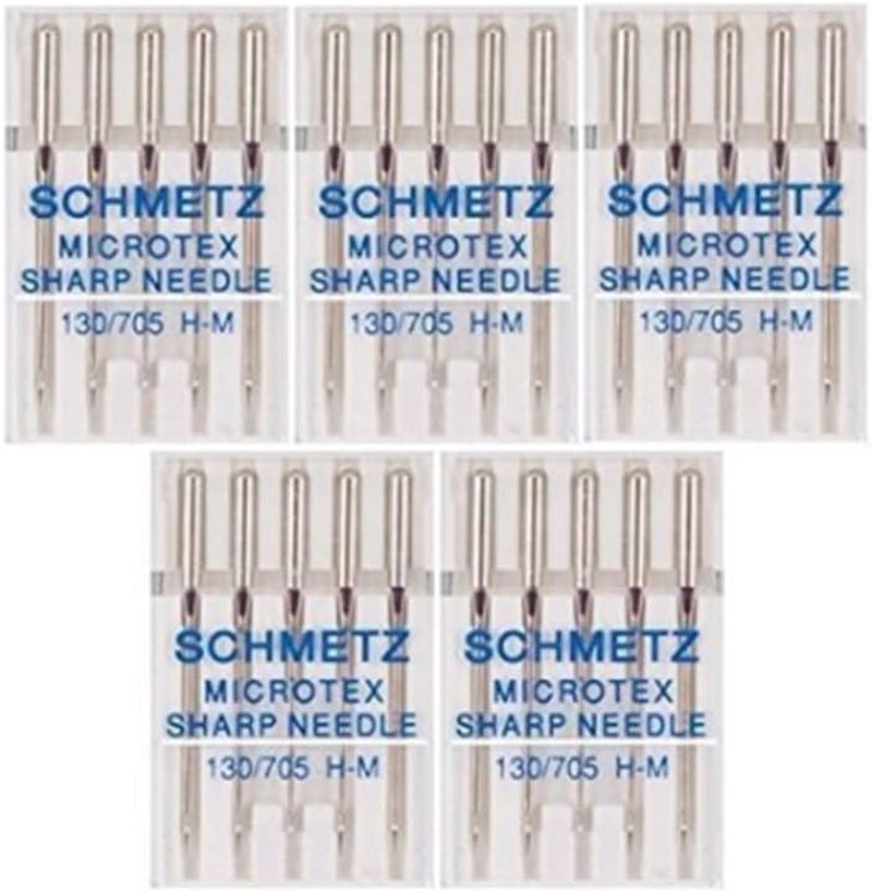 Microtex Sharp Sewing Machine Needles - Quilting & Topstitching Supplies, Size 80/12, 5-Needle Card, Pack of 1