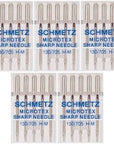 Microtex Sharp Sewing Machine Needles - Quilting & Topstitching Supplies, Size 80/12, 5-Needle Card, Pack of 1