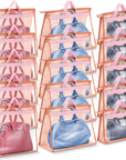 15 Pieces Dust Cover Organizer Bags for Handbags, 3 Sizes Clear Handbag Storage Bag Purse Storage with Zipper and Handles Dust Bags for Purses Handbags Closet, 5 Each Size (Gray)