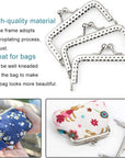 5 PCS Metal Purse Frame, 3.3 Inch Silver Kiss Clasp Frame, Bag Kiss Clasp Lock for DIY Craft,Purse Making,Bag Making