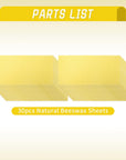 30Pcs Beeswax Sheets Beehive Wax Foundation Sheets Natural Beeswax Honeycomb Sheets for Beekeeping Candle Making