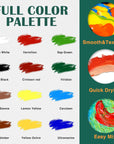 Acrylic Painting Set with 1 Packs / 10 PCS Nylon Hair Brushes 12 Color Tubes (12Ml, 0.4 Oz) 1 PCS Paint Plate and 4 PCS Canvas for Acrylic Painting Artist Professional Kits
