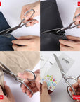 8" Professional Heavy Duty Tailor Fabric Scissors, Dressmaker Sewing Classic Stainless Steel Ultra Sharp Forged Shears, Bent