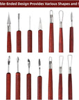 18PCS Clay Sculpting Tools, Basic Clay Pottery Carving Tool Kit with Wooden Handles and Tool Bag