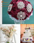 8 Pack Plated Assorted Crystal Rhinestones Brooch Pins Set for DIY Wedding Party Bouquets Embellishment Crafts Decor