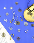 Nautical Anchor Rudder Helm Compass Charms, 100 Grams Mixed Ship Anchor Wheel Pendants Beads Charms for DIY Necklace Bracelet Jewelry Making Accessories