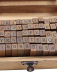 70Pcs/Set Wooden Box Multipurpose Number Alphabet Letter Wood Rubber Stamp New