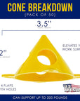 Yellow Cone Canvas and Cabinet Door Risers - Acrylic and Epoxy Pouring Paint Canvas Support Stands (Pack of 20) Great to Get Your Canvas or Cabinet Doors Pyramid Triangle Risers