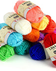 12 Skeins Mini Yarn for Knitting Crochet Craft - 100% Acrylic