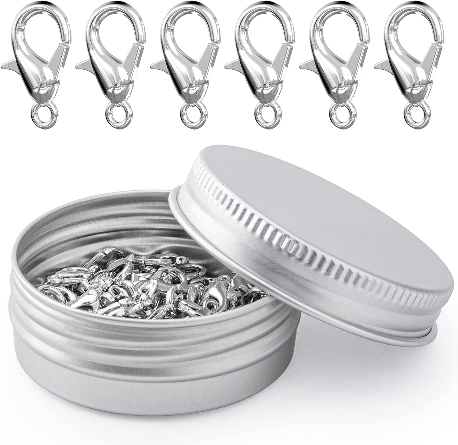 Lobster Clasps, 100Pcs Gold Lobster Claw Clasps for Handmade Necklace, Bracelet Jewelry Making Accessories Fastener Hook(12Mmx6Mm)