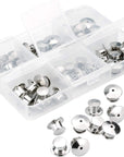40 Pieces Metal Pin Backs Locking Pin Keepers Locking Clasp with Storage Case