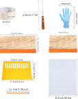31 Pieces Screen Printing Starter Kit Include 4 Different Size of Wood Silk Screen Printing Frame with 110 Mesh, Squeegees, Inkjet Transparency Film, Ink Knife, Gloves and Mask Tape