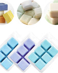 50 Packs Wax Melt Clamshells Molds,Wax Melt Containers,6 Cavity Clear Plastic Cube Tray for Wickless Wax Melt Candles