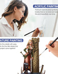 10Pack Detail Paint Brush Set - Premium Miniature Paint Brushes, Fine Detial Paint Brushes for Warhammer 40K Miniature Figures, Fine Detailing by