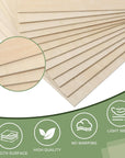 12 Pack Basswood Sheets 1/8X12X12 Inch for Crafts,Unfinished Wood for Laser Cutting & Engraving,Wood Burining,Plywood for Architectural Models.