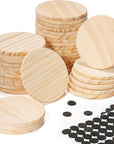36Pcs Unfinished Wood Coasters-4" Unfinished Natural Wood Slices for Crafts round with Non-Slip for Wedding Decoration/Blank Coasters Wood Kit DIY Architectural Models Drawing Painting Wood Engraving