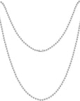 Pack of 50 Ball Bead Chain, Dog Tag Chain Necklace Bulk 24 Inches Silver Nickel Plated Ball Chain for Jewelry Making DIY Crafts 2.4Mm Bead Adjustable Metal Pull Chain with Matching Connector