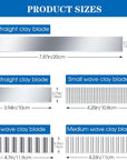 Flexible Polymer Clay Cutters Clay Slicer Blade Carbon Steel Blade Clay Cutter Blade Polymer Clay Cutting Slicing Tools for Clay DIY Shaping Modelling Slicing Sculpting, Straight and Wave (5)
