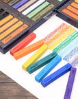 72Pcs Soft Pastels, 70 Colors Including 4 Fluorescent Colors, Extra Free Black & White, Square Chalk for Drawing, Blending, Layering, Shading, Pastels Art Supplies