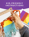 NATIONAL GEOGRAPHIC Wooden Arts and Crafts Loom Weaving Kit - Yarn and 3 Fun Designs for Easy Weaving, Child Weaving Set with Loom