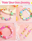 480 Pcs Fruit Flower Polymer Clay Beads, 24 Styles Clay Bead Charms for Bracelets Making, Jewelry Making, Necklace and Earring with Elastic String