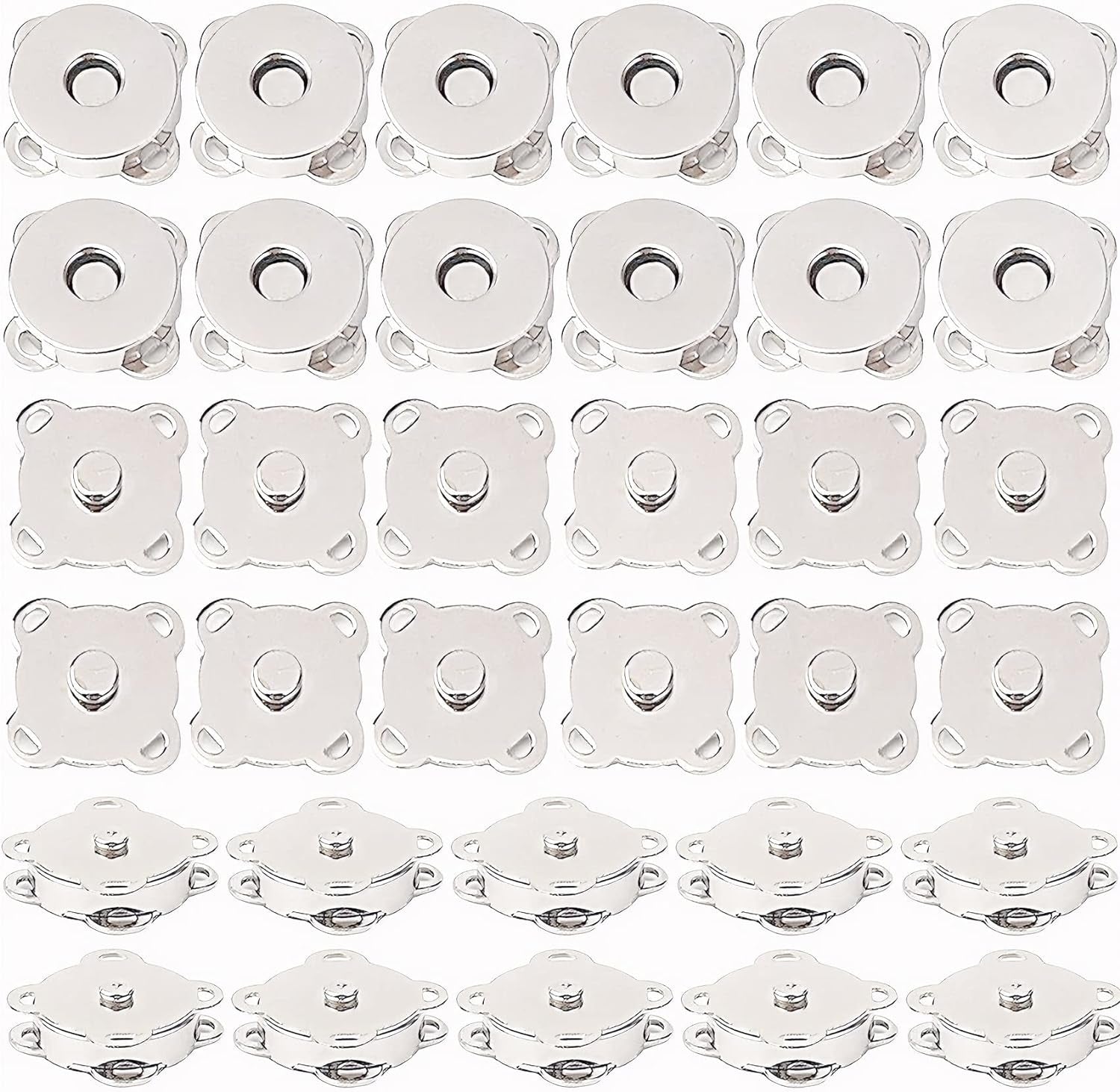 Magnetic Snaps Buttons, Plum Magnetic Snap Closures for Purses Handbags Clothes Bags Scrapbook, 15Mm Magnet Button Closure Fastener for Sewing DIY Craft (Gold)