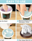 XL DIY Hands Casting Kit for up to 6 People (Adults and Childrens) | Includes Wood Base | Statue Molding Kit | Hand Mold Keepsake Sculpture Kit for Birthday, Wedding, Anniversary