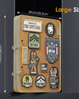 Patch Display Board, Flip-Page Patch Book with Metal Removable Ring Binders, Tactical Patches Booklet Organizer for Patch, Military Patch Collections(No Patches Included), Coyote Brown
