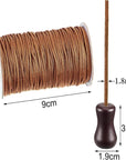 1.8 Mm Braided Lift Shade Cord 55 Yards/Roll with 4 Pieces Wood Pendant for Aluminum Blind Shade, Gardening Plant and Crafts (Brown)