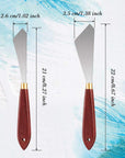 Painting Knife Set Painting Mixing Scraper Stainless Steel Palette Knife Painting Art Spatula with Wood Handle Art Painting Knife Tools for Oil Canvas Acrylic Painting (2 Pieces)