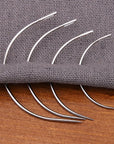 2 Sets 2'' / 2.5'' / 3 ''/ 3.5 '' Curved Leather Hand Sewing Needles C Type Needles for Carpet Leather Canvas Repairing Weaving Crafts
