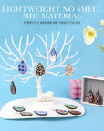 Sublimation Earring Blanks Bulk - 30 Pcs Wood Earrings Blanks with Blue Protective Film - Unfinished MDF Teardrop Earrings for Sublimation Printing with Template, Weeder, Hooks, Jump Rings