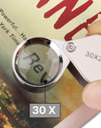 Pocket Jewelry Loupe 30X 21Mm Jewelers Loop Eye Magnifying Glass Foldable Magnifier