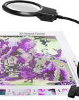 5D Diamond Painting Tools, LED Light with Magnifiers for Diamond Painting, 4X & 6X Magnifier LED Light with Clip and Flexible Neck, 5D Diamond Painting and Cross Stitch Tool Accessory Magnifier Lamp