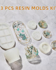 3-Piece Silicone Molds for Epoxy Resin - Rolling Tray Mold for Resin, Resin Pudding Jar Mold with Lid, Grinder Molds for Resin Casting, DIY Epoxy Resin Molds Kit for Storage and Decoration