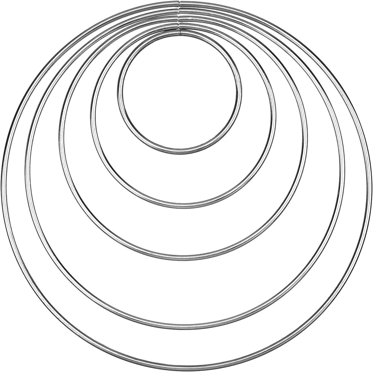 Metal Rings Hoops Macrame Rings for Dream Catcher and Crafts (Silver)