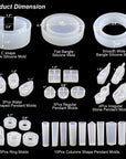 30Pcs Resin Jewelry Molds, Jewelry Molds for UV Resin, Resin Silicone Molds Kit with Bracelet Molds,Pendant Molds,Ring Molds for Epoxy Resin