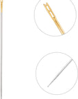 48Pcs Self Threading Needles, Blind Needles in 3 Sizes 1.42 in / 1.5 in / 1.65 In, Assorted Hand Stitching Needles for DIY Embroidery Sewing (Gold, Silver)
