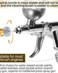 Airbrush Gun Dual-Action Trigger Air Brush Painting Set with 0.5Mm/0.3Mm Needles 5CC and 7CC Paint Cup Aerografo with Adjustable Liquid Thickness Makeup Nail Model Painting Tattoo Art Hobby