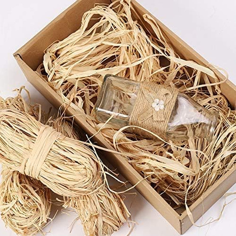 Natural Raffia Ribbon Paper Christmas Raffia for Florist Bouquets Decoration Crafts Raffia Ribbon 2X 50G