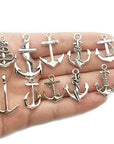 Nautical Charm Collection-50 Pcs Craft Supplies Nautical Ship Wheel Anchor Lig Charms Pendants for Crafting, Jewelry Findings Making Accessory for DIY Necklace Bracelet (M066)