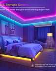 50 FT LED Strip Lights,Bluetooth LED Lights for Bedroom, Color Changing Light Strip with Music Sync, Phone Controller and IR Remote(App+Remote +Mic)