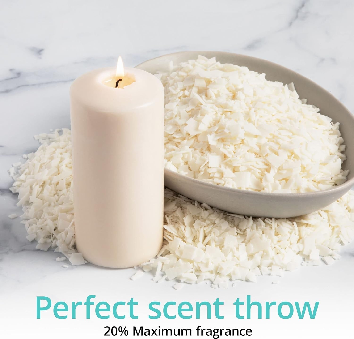 Natural Soy Wax for Candle Making - 2 Lbs Natural Soy Wax - 10 6-Inch Pre-Waxed Candle Wicks, 2 Metal Centering Devices, 2 Lbs Soy Wax Flakes - Candle Wax & Candle Making Wax Supplies