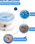 Electric Clay Bead Spinner Kit with 3Pcs Bead Trays 2Pcs Bead Spinner Needles, 1000Pcs Clay Beads and 1300Pcs Seed Beads 8M Elastic Cord for Bracelet Necklace Jewelry Making (Patented)