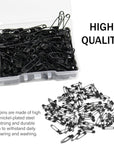 Safety Pins 150Pcs 19Mm Safety Pins for Clothes for Clothing Sewing Handicrafts Quilting Jewelry Making,Black Hijab Pins (Black)