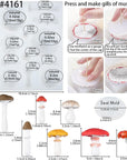 Life like Mushroom Polymer Clay Casting Silicone Mold and Veiner for Fondant Cake Decorating, Modelling Chocolate