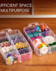 3 Layer Stackable Storage Container 30 Adjustable Compartments - Stackable Storage Box for Hot Wheels, Toys, Jewelry, Beads, Arts, Crafts, Washi Tape, - Sewing Box, Sewing Accessories Organizer
