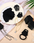 500 Pcs Necklace Display Cards Adhesive Jewelry Packaging Card Kraft Keychain Display Card Hanging Bracelet Card Holder for Choker Earring Hairband Displaying Small Business Supplies (Black)