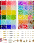 1200Pcs 8Mm Glass Beads for Bracelets Making, 24Colors Crystal Glass Beads Jewelry Making Kit, round Beads for DIY Bracelet Crafts